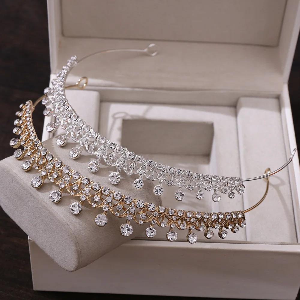 

Bridal Headband Single Row Headbands Fine Encrusted Rhinestone Alloy Fashion Hairband Hair Loop Accessories Hair Clips