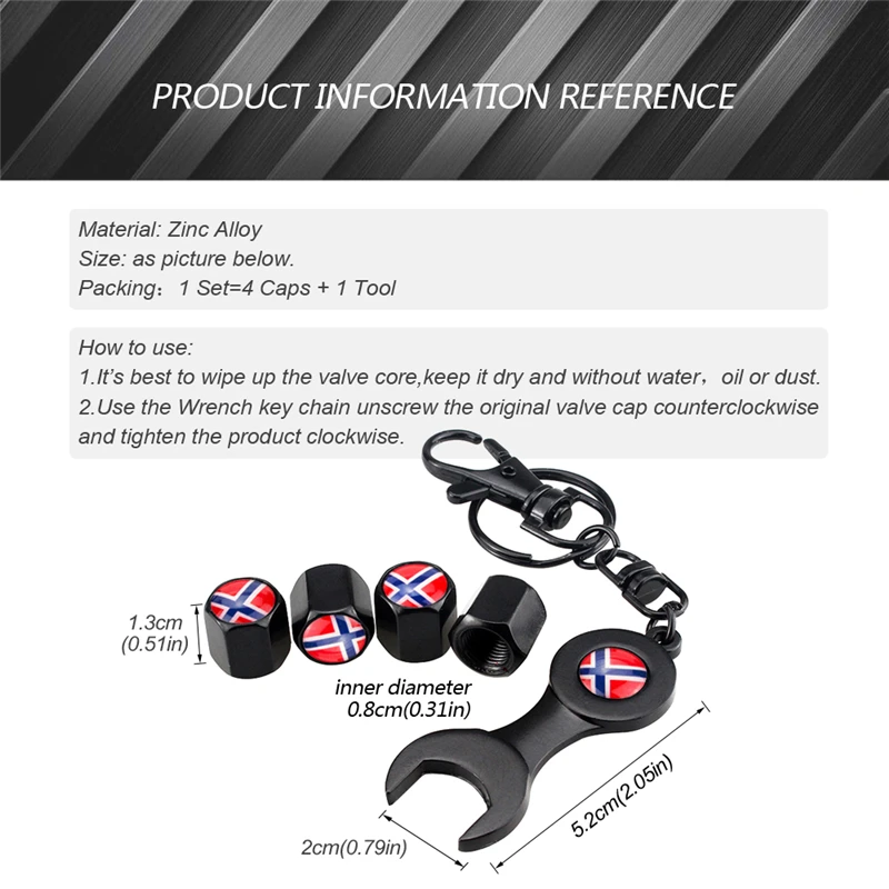 Для Smart Fortwo 450 Bmw Alpina Honda Тип R Citroen Ds4 Volvo V60 Fiat Uno Corvette Norway Flag Wheel колпачки клапана для