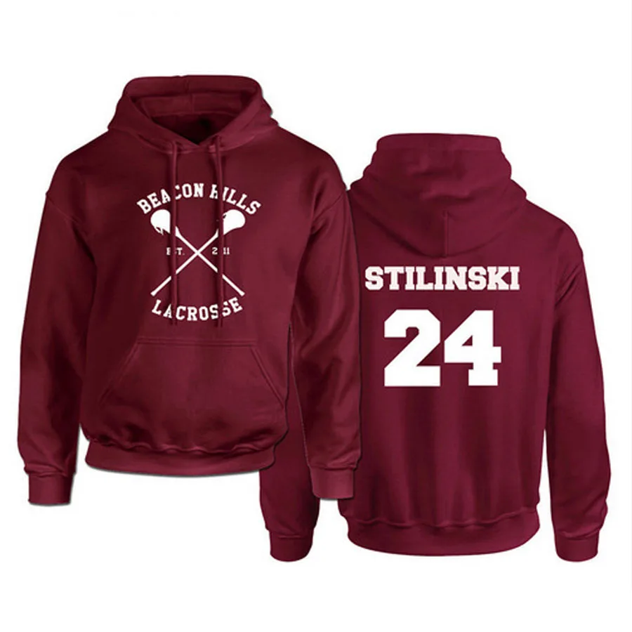 

Teen Wolf Hoodie Men McCall 11 Lacrosse Stilinski 24 Lahey 14 Print Pullover Mens Hoddies Red Hood Sweatshirts Women Anime Hodie