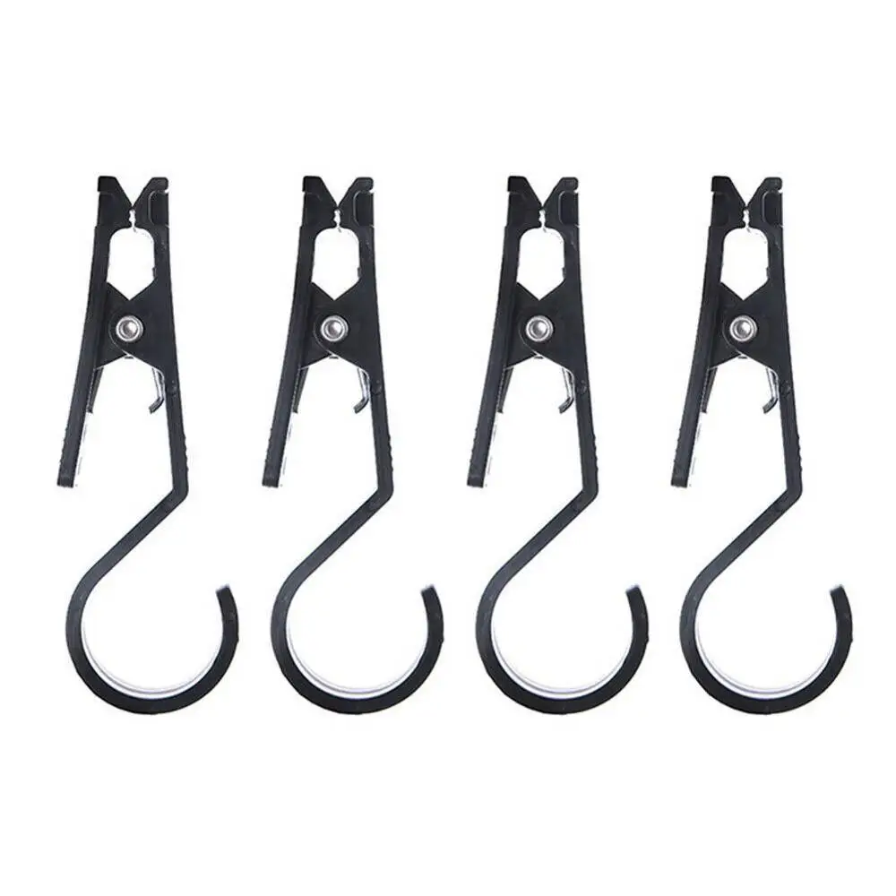 

4 Pcs/set Outdoor Tent Canopy Cloth Clip Hook Holder Camping Tent Accessories Tool Pegs Multifunctional Portable Z6F2