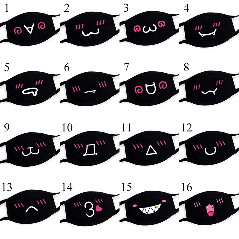 1 шт. новая милая хлопковая маска для лица моющаяся многоразовая аниме мультяшный