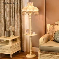european style palace luxury floor lamp living room bedside lamp retro creative white led tea table floor lamp