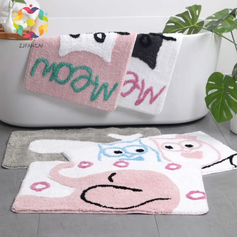 Мультяшный детский коврик для пола Серия животных ванной комнаты дверь спальни