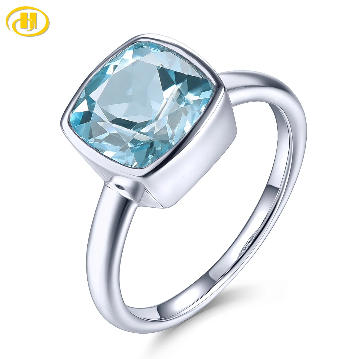 Natural Sky Blue Topaz Sterling Silver Rings 2.7 Carats Genuine Topaz Simple Classic Style Usual Occasions S925 Top Quality