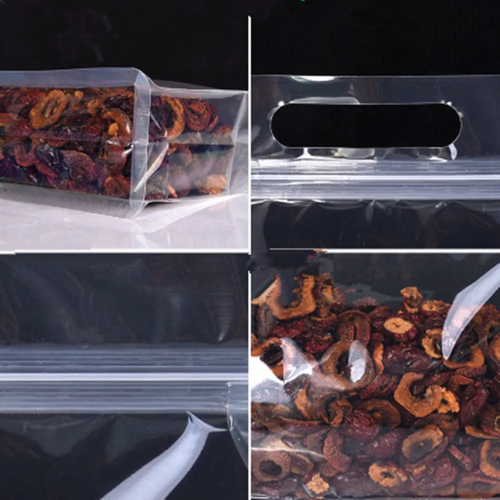 50 шт. прозрачный пластиковый пакет с широкой молнией дой-Пак боковой ластовицей