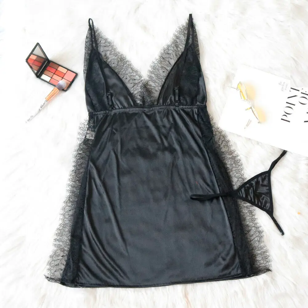 Новинка 2020 женское кружевное нижнее белье с V-образным вырезом комбинация пижама