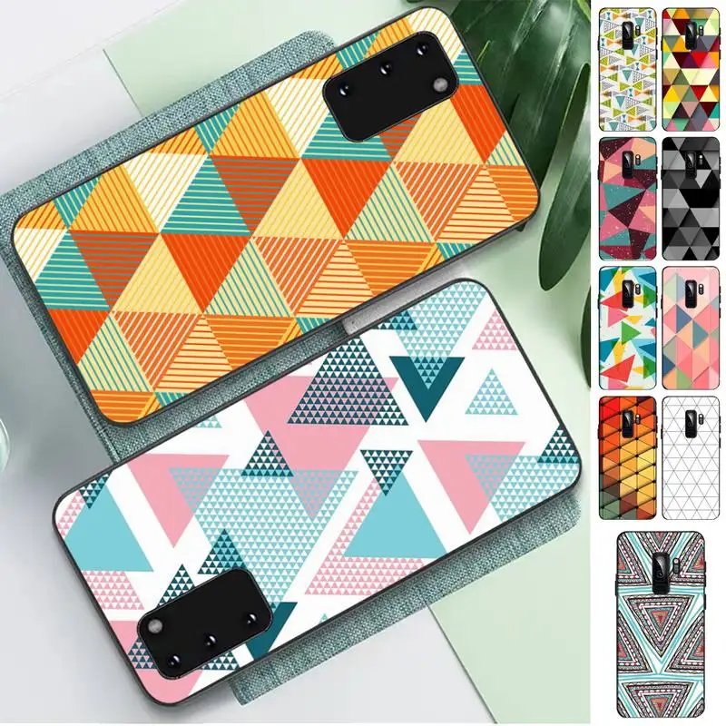 

TOPLBPCS Triangle Pattern Phone Case for Samsung S 4 6 7 5 8 9 10 20 plus lite edge S10 5G