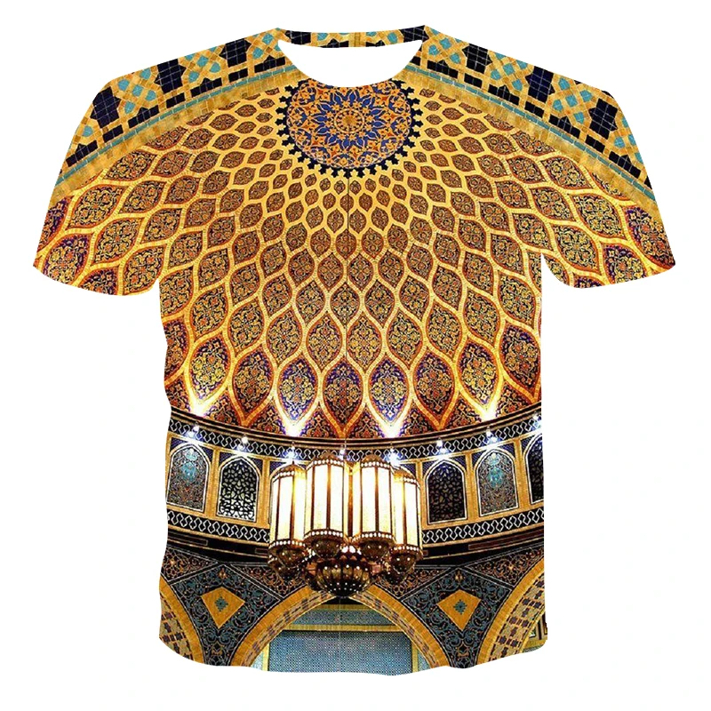 

Summer 2021 European and American new style 3D printing Fashion Round Neck Men's Polyester Daily Casual T-shirt Style 100-6XL