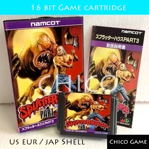 Игровая консоль Splatter House 3 16 бит с коробкой и руководством для Sega MegaDrive |