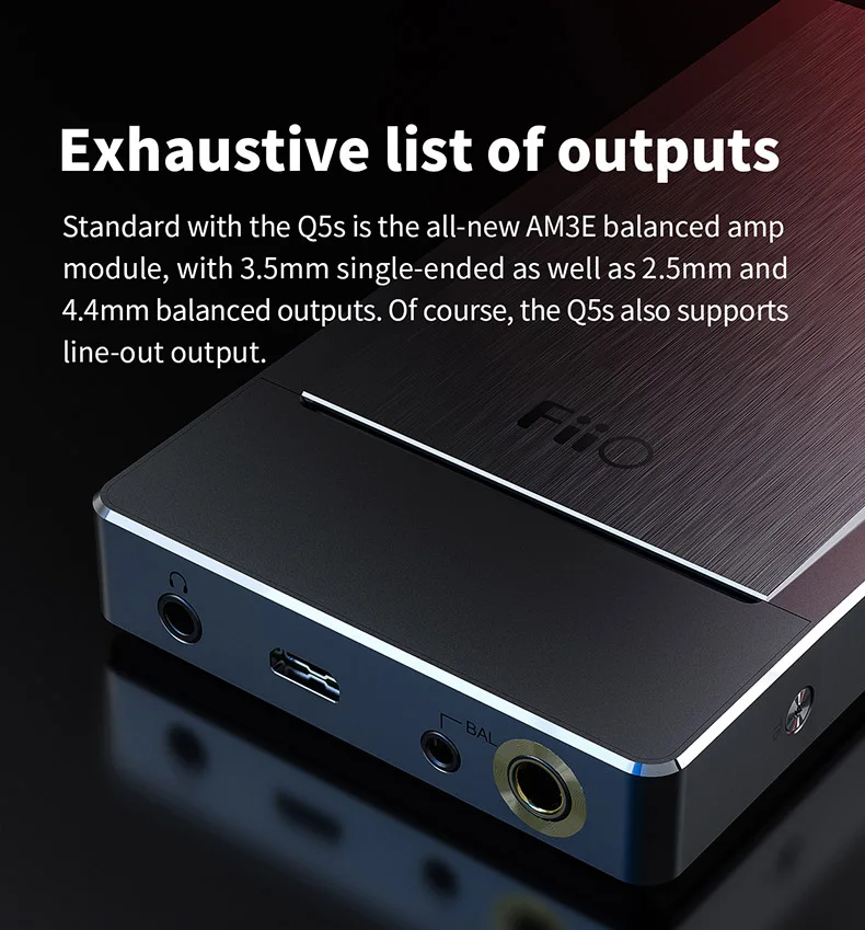 FiiO Q5s Bluetooth 5,0 Dual AK4493EQ DSD256 PCM 768 k/32 бит ЦАП и усилитель USB усилитель DAC для iPhone/компьютера/Android/sony