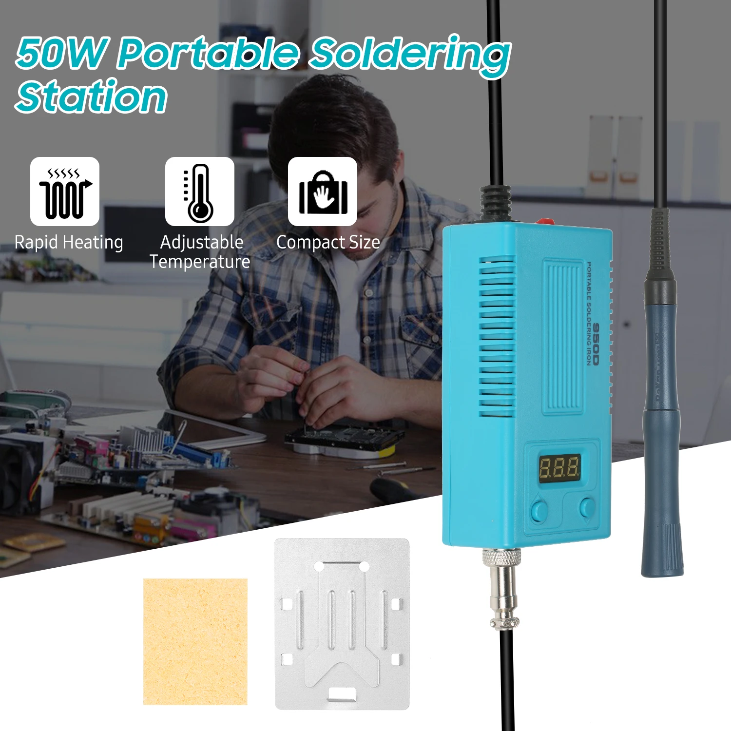 

50W Soldering Station with Digital Display 180 to 450 Adjustable Temperature / Switchable for Home DIY Maintenance