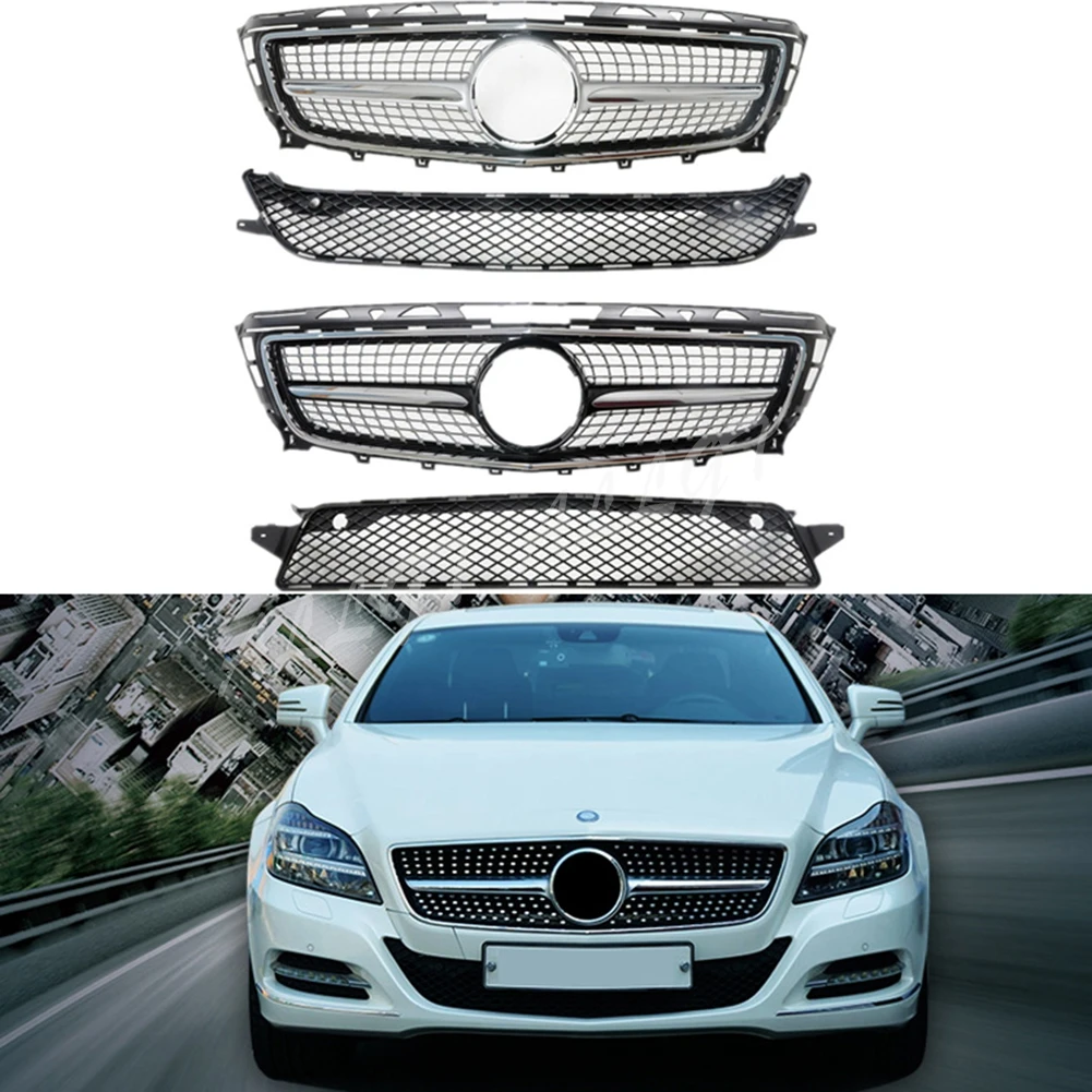 Передняя гоночная Заготовка решетка бампера верхняя крышка для Mercedes Benz W218 CLS Class
