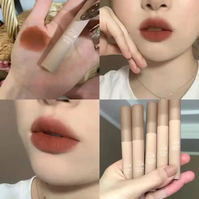 

1pc Lip Gloss Velvet Matte Lipstick Waterproof Long Lasting Moisturizing Sexy Red Lip Tint Makeup Lipgloss Beauty Cosmetic TSLM1
