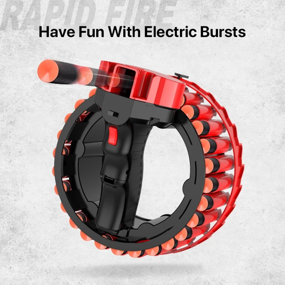 Игрушечный пистолет JTY Электрический вращающийся ручной 28 шт. высокоскоростной