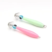 5pcslot luminous squid blow pipe hook shrimp fishing squid hook octopus hook cuttlefish hook blow pipe bait support lettering