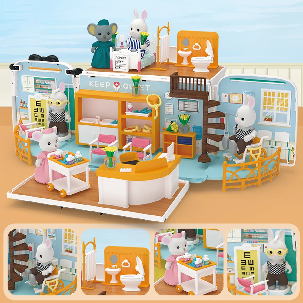 Декорации для больницы автобуса леса семьи кукольный домик сделай сам