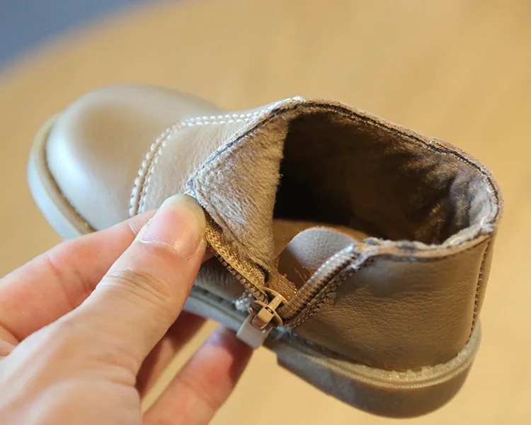 Детская обувь из натуральной кожи Детские теплые ботинки с мягкой подошвой