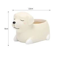 przy 3d cute dog flower pot silicone mold succulent dog husky silicone mold concrete hand mold cement