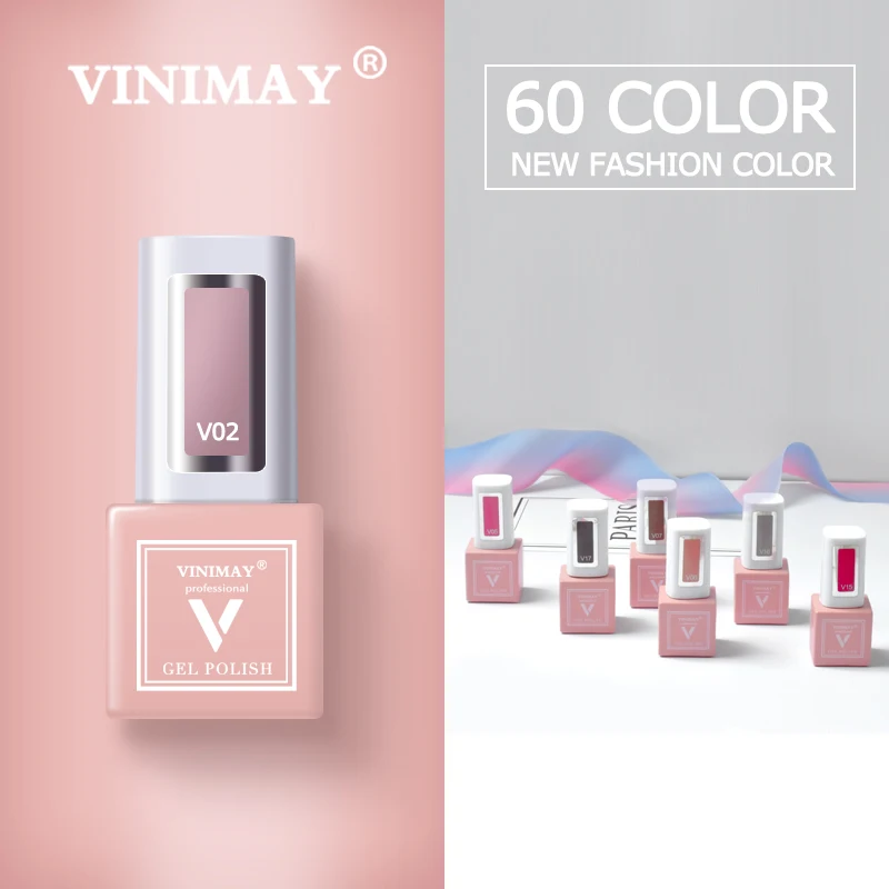 Лак для ногтей VINIMAY 60 цветов полуперманентный УФ-гель-лак для ногтей, праймер, удаляемый замачиванием, гелевое покрытие для маникюра
