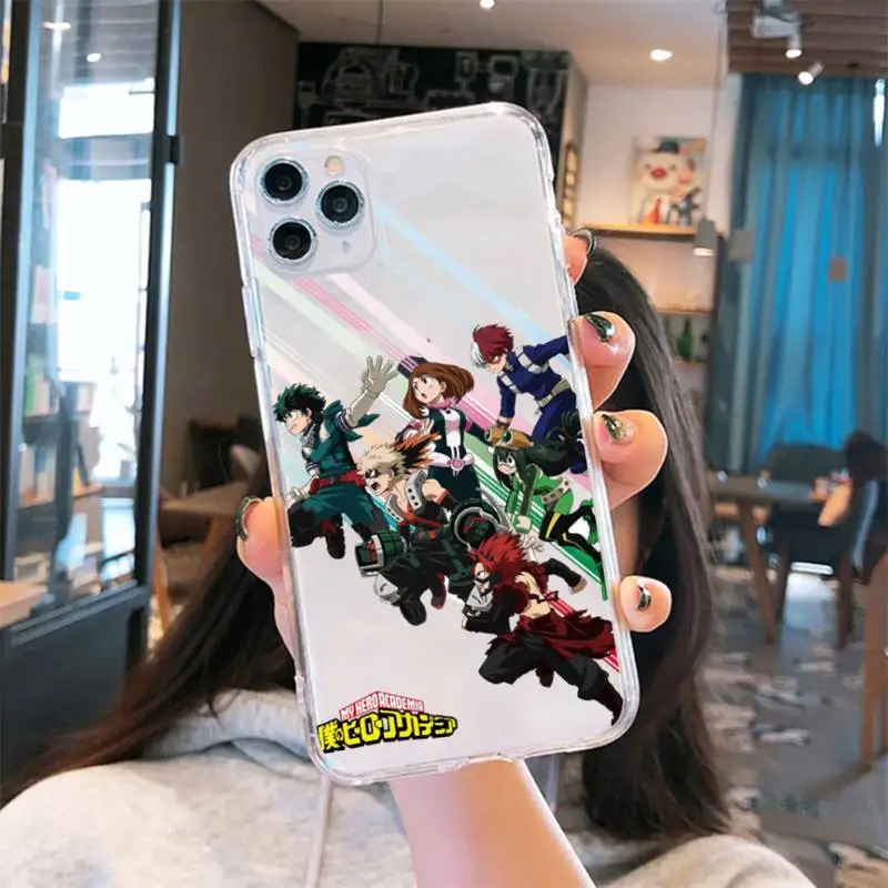 

Anime My Hero Academia Phone Case Transparent soft For iphone 5 5s 5c se 6 6s 7 8 11 12 plus mini x xs xr pro max