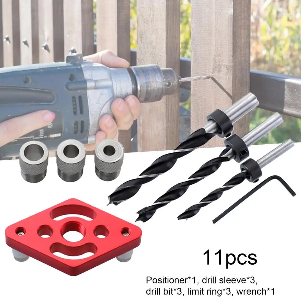 

Vertical Pocket Hole Jig 6/8/10mm Woodworking Drilling Locator Wood Dowelling Self Centering Drill Guide Kit Hole Puncher