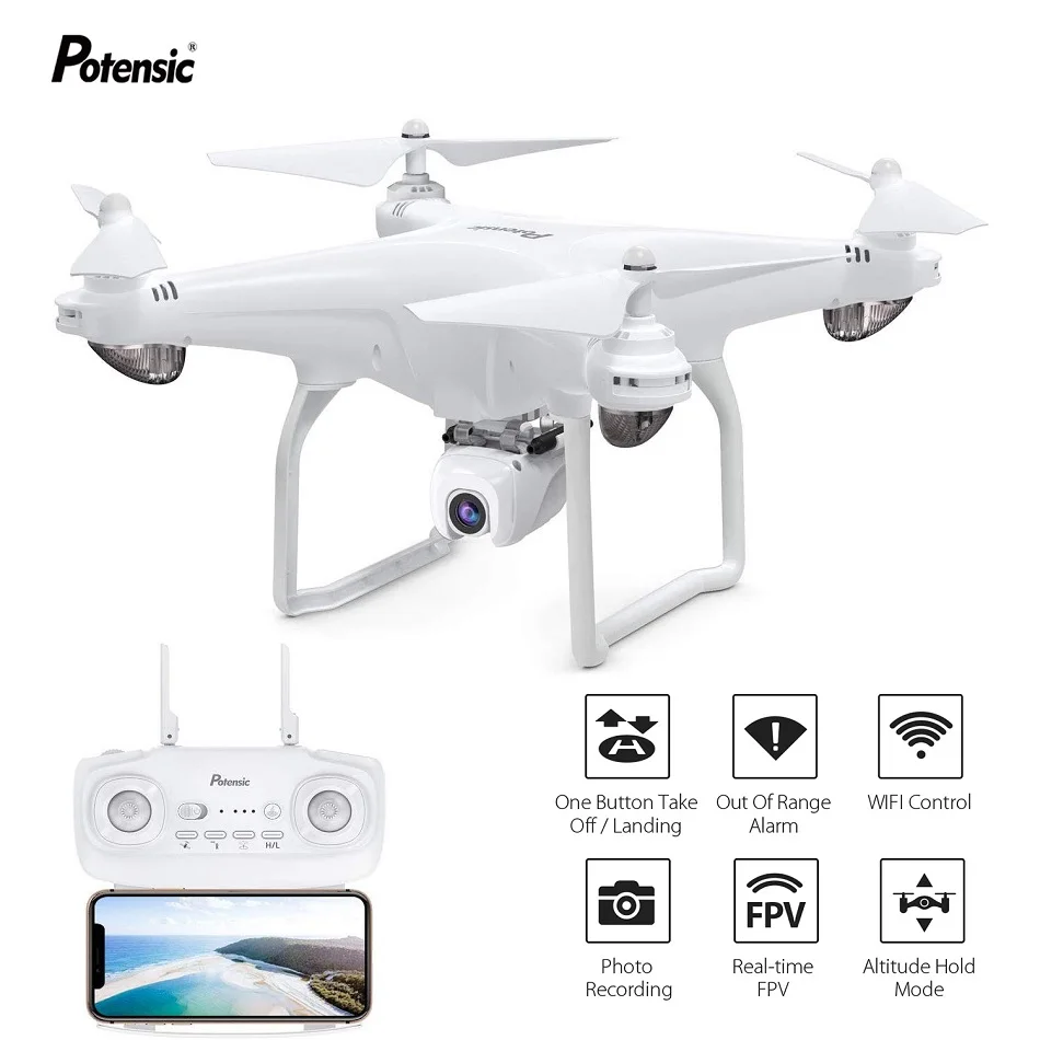 Potensic GPS Дрон с 1080P 120 ° широкоугольная камера 5G WiFi FPV в реальном времени Трансмиссия