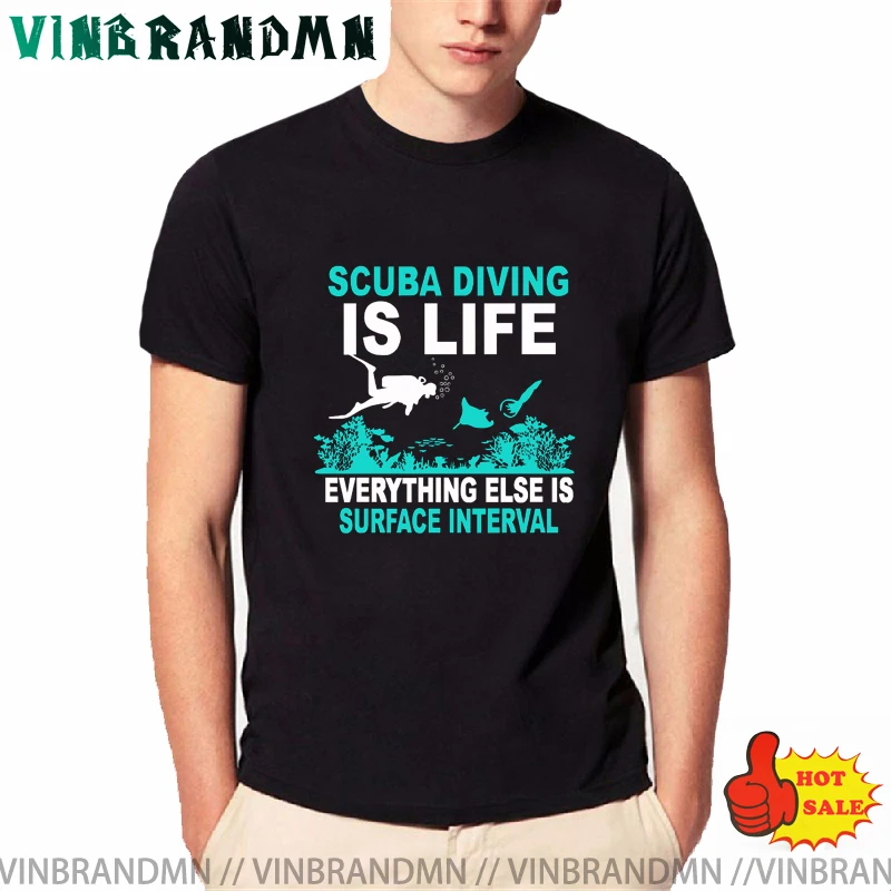 

Интересная забавная Мужская футболка с изображением морского мира, футболка для подводного плавания, дайвинга, всего прочего, с интервалом ...