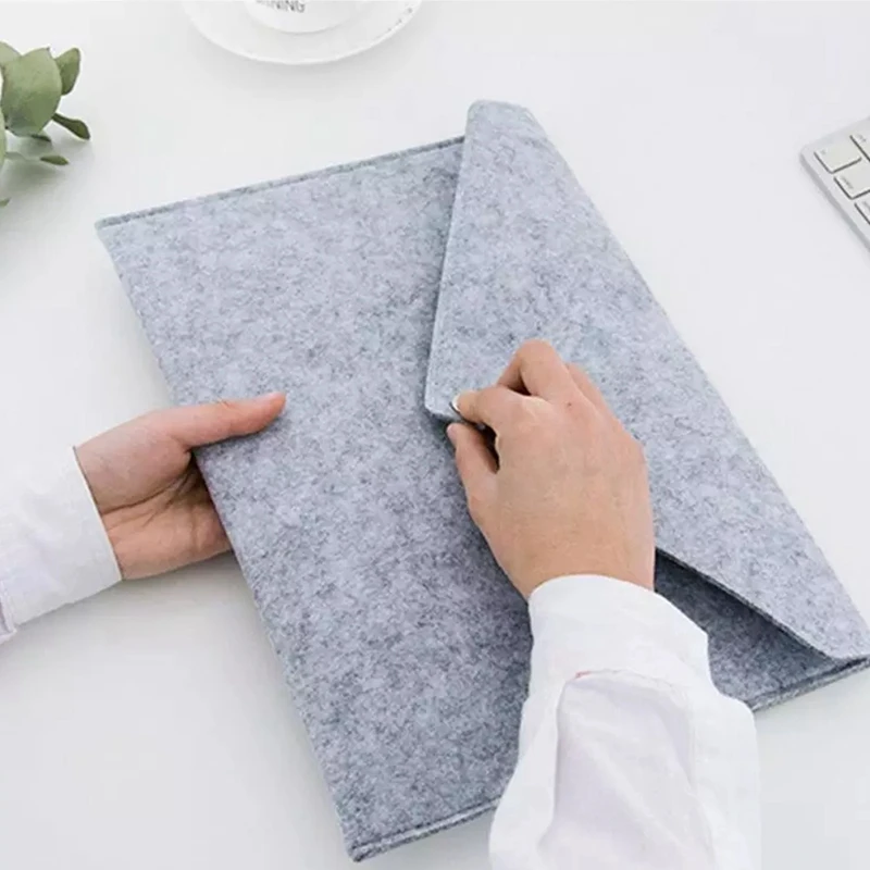 

4 Pcs A3 A4 Environmentally Friendly Simple Document Bag Felt Business Stationery Storage Bag, 2 Pcs Brown & 2 Pcs Blue