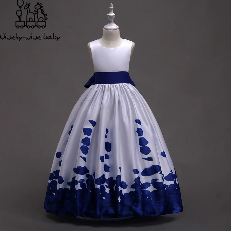 

Платье принцессы с цветами для девочек, летние платья-пачки для свадебной вечеринки для девочек, длинное платье на день рождения, Детский ко...