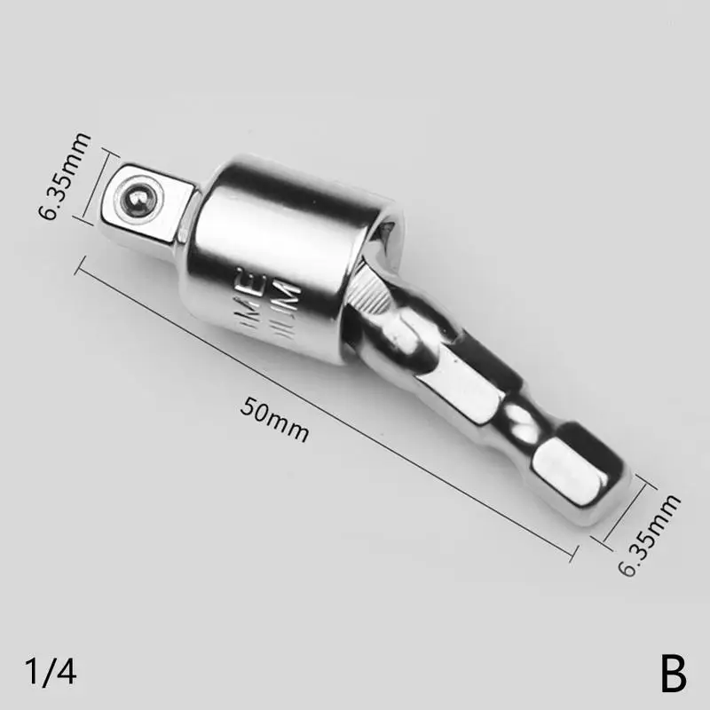 

1/4'' 3/8'' Steel Wrench Socket Adapter Drill Set Bits Tools Driver Impact Square 360 Shank Rotate Head Hex H0A7