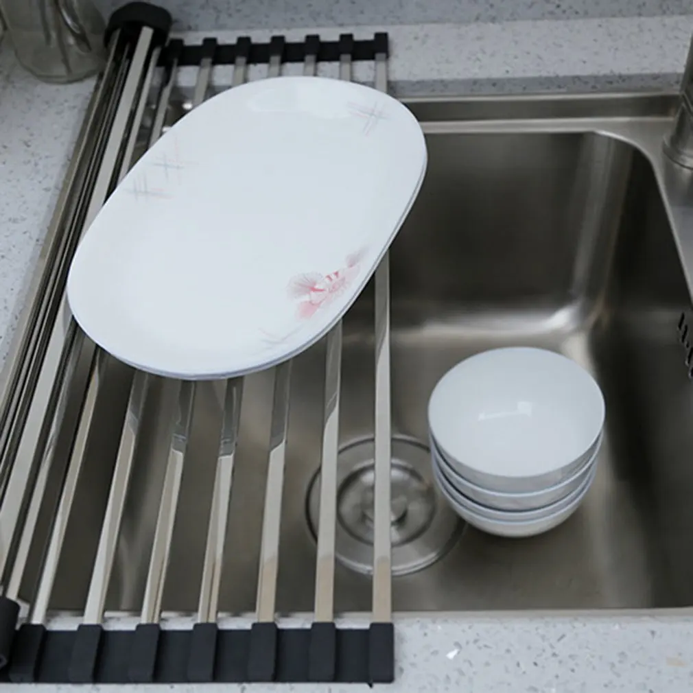 304 Нержавеющая сталь Слива Телескопическая Подставка мойка стеллаж для выставки