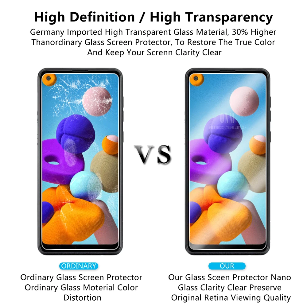10 шт закаленное стекло для Samsung Galaxy A21 Защита экрана Защитная стеклянная