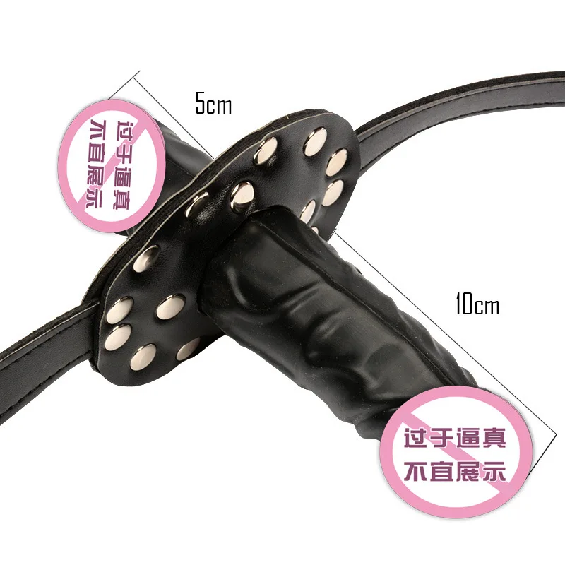 Двухсторонний фаллоимитатор кляп головка страпон рот фетиш бдсм бондаж пенис