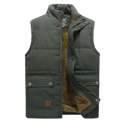 Army Green DIMUSI зимний мужской жилет флисовый толстый теплый жилет Повседневные теплые мягкие жилетки Мужская армейская ветровка без рукавов куртки одежда - Цвет: Army Green