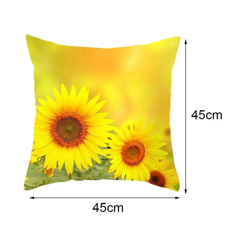 

Sunflower Cushion Cover Summer Home Decoration Sofa Decor Car Cushion Cover Cute Pillow Covers 45*45cm Accessories