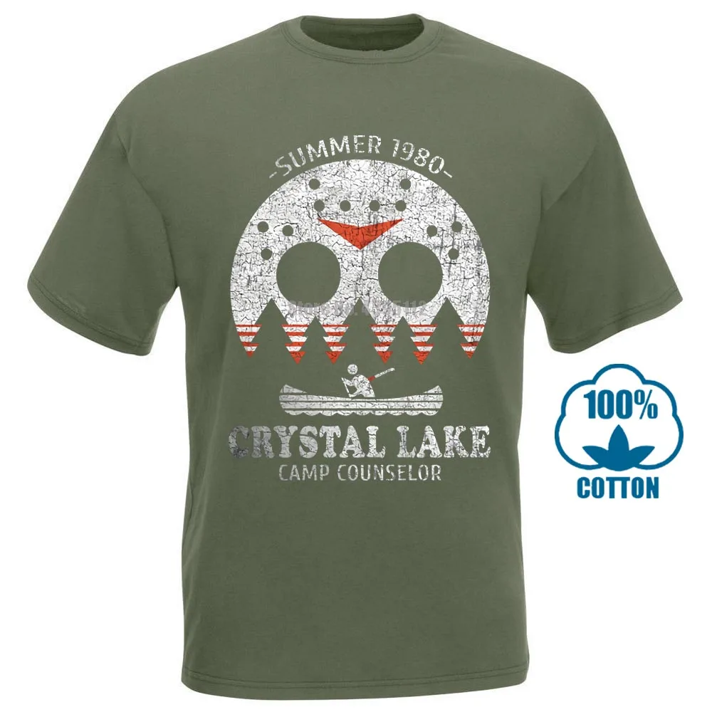 Армейский зеленый Crystal Lake Camp consultant футболка 13 Friday Jason Horror 13Th Fun - Цвет: Армейский зеленый