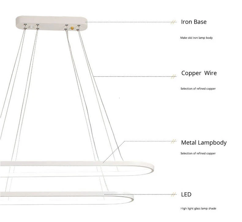 Rectangle Modern Led Pendant Lamps for Living Room Restaurant Bedroom Decorative Pendant Light Lamparas AC85-260V remote control