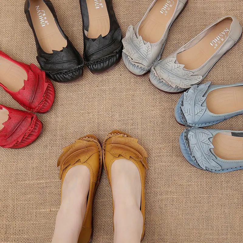 Женские туфли оксфорды из натуральной кожи на плоской подошве осень 2021|Обувь без