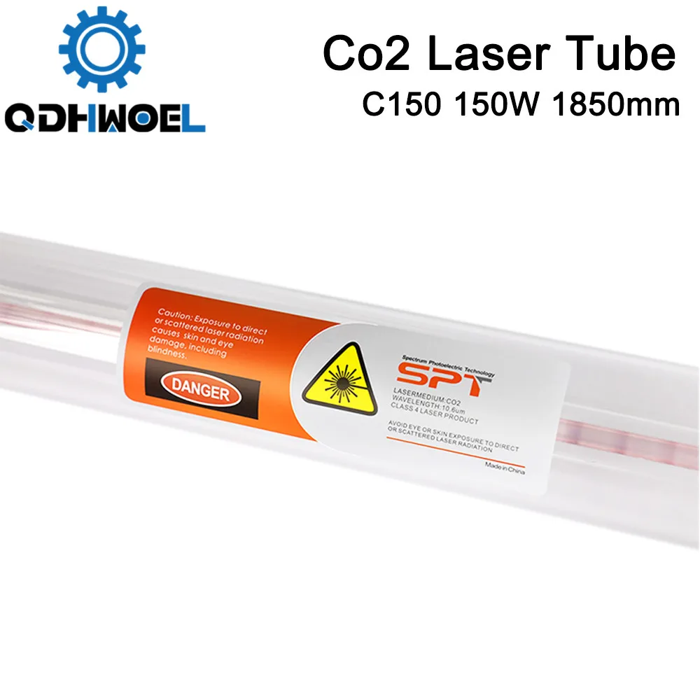 QDHWOEL SPT C150 1650 мм 130 Вт Co2 лазерная трубка для CO2 лазерной гравировки резки|Запчасти