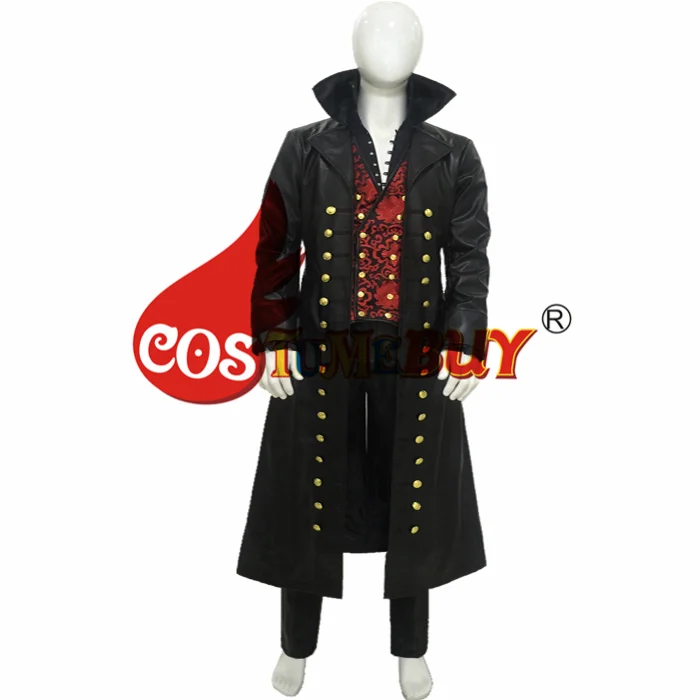 Costumebuy Once Upon a Time Киллиан Джонс Капитан Крюк Косплей Костюм Пиратский крюк Косплей Хэллоуин униформа наряд на заказ