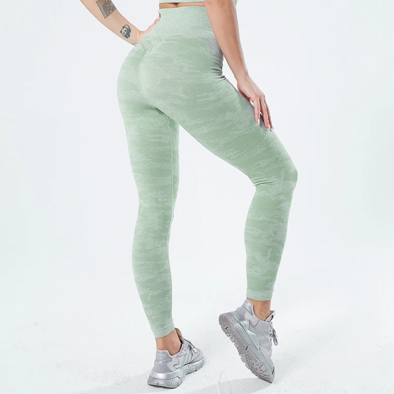 

Камуфляж бесшовные леггинсы Для женщин Фитнес пуш-ап леггинсы Activewear спортивные Джеггинсы женская обувь