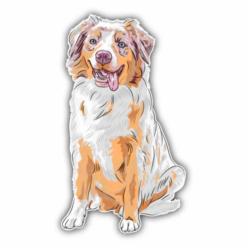 

S50110# 13CM/15CM/17CM Personality PVC Decal Australian Shepherd Dog Car Sticker on Motorcycle Laptop Decorative Accessories
