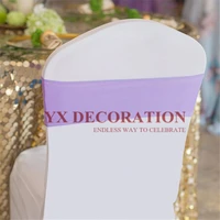 50pcs lot spandex chair sash lycra band tie bow for banquet wedding chair cover decoration