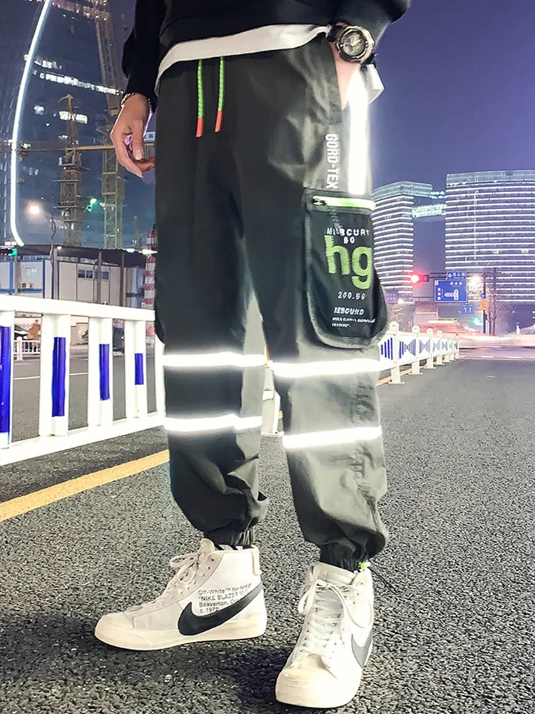 

Spring Men's Fluorescent Trousers Japanese Cargo Pants Casual Loose Fashion Pants Jogger Running Training Brand Sweatpants