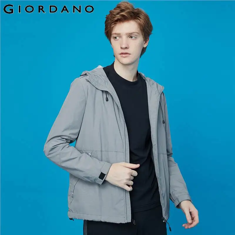 Giordano мужская куртка ветровка с капюшоном и застежкой на молнии данная модель