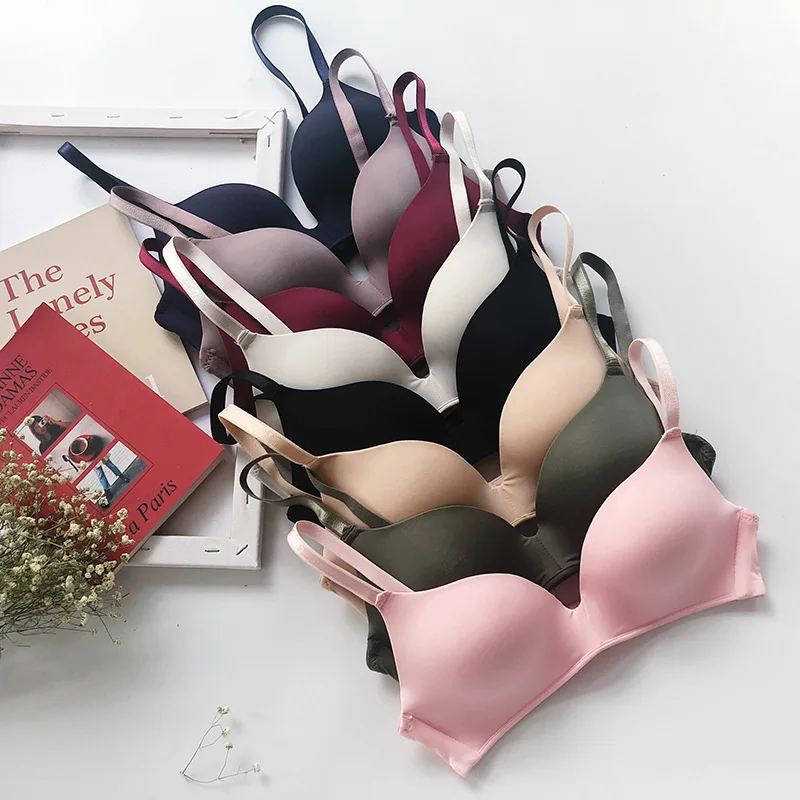 

Thin Sexy Bralette Lingerie Simple Solid Wireless Bras For Women Comfortable Seamless Push Up Bra Adjusted Underwear