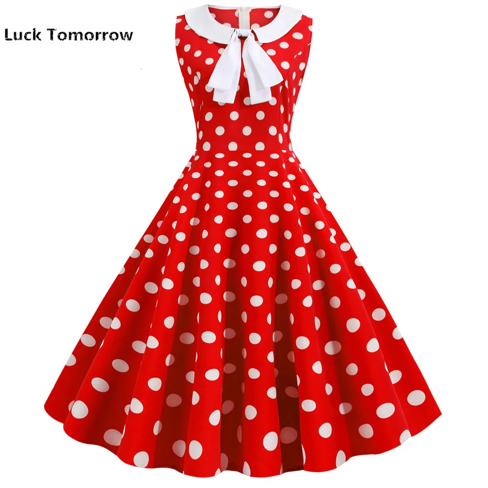 Женское лето 2019 ретро Тонкое Питер Пэн воротник Pin Up вечернее платье рокабилли Robe
