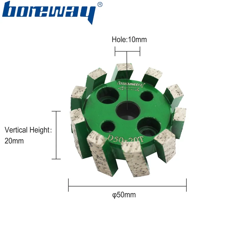 Boreway Поставка кусок D50* 20T* 10H сегментированные алмазные стаббирующие колеса для водяного отверстия плиты кварца