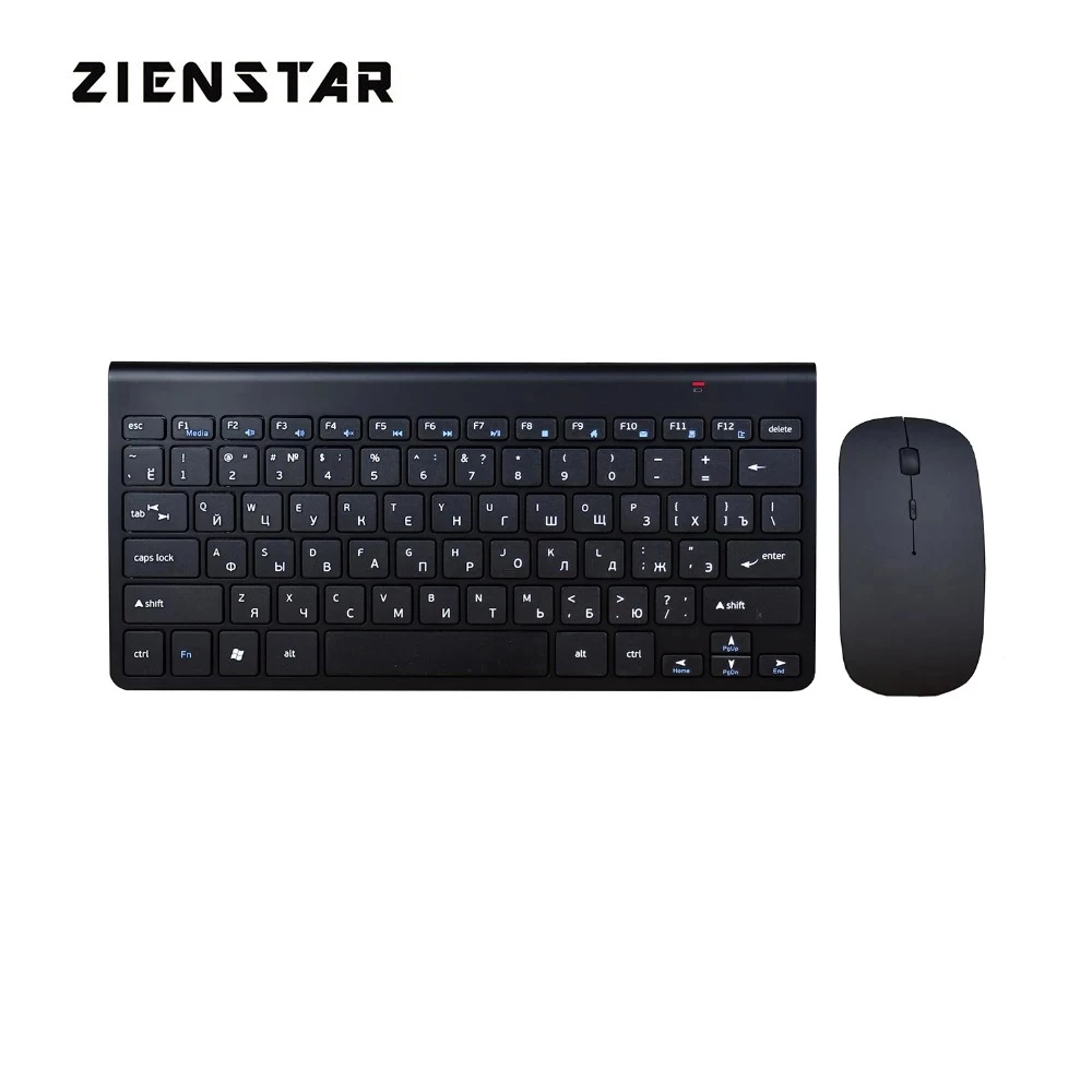 

Zienstar Russian 2.4G Wireless Keyboard Mouse Combo with USB Receiver for Macbook Computer PC Laptop TV BOX and Smart TV