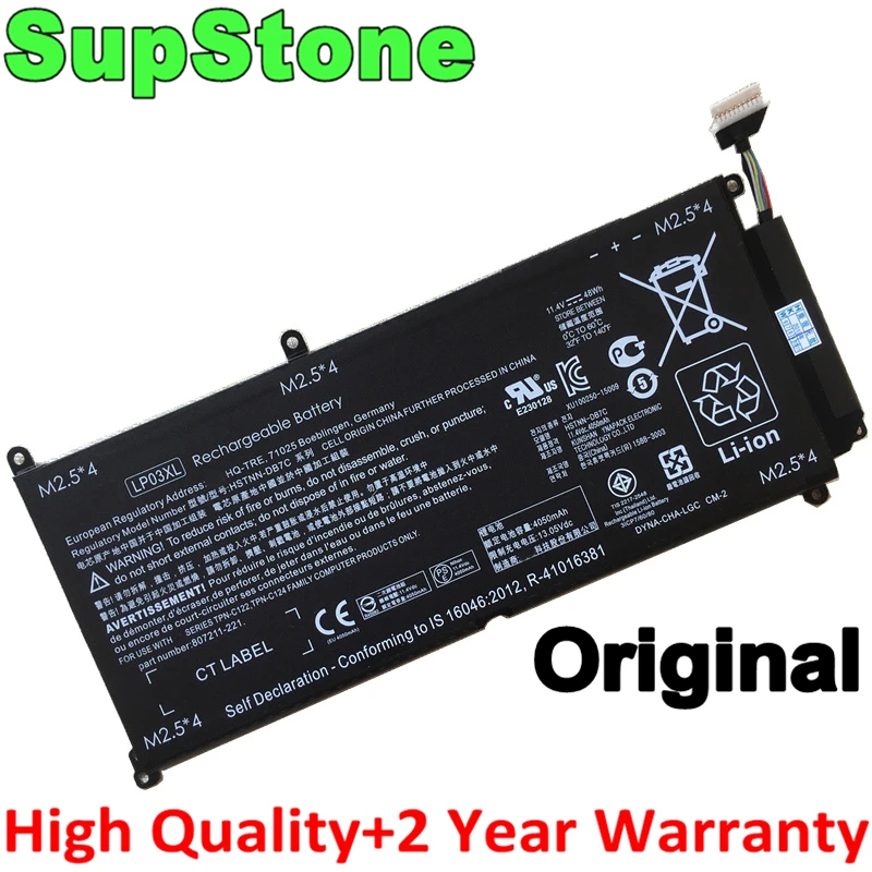 Оригинальный аккумулятор SupStone LP03XL для HP Envy 15 AE020TX AE015TX TPN C121 C122 C124 807417 005 807211 121 HSTNN DB6X